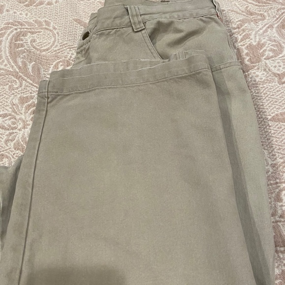 N5-ORVIS Classic Khaki Flat Front Heavy Cotton Canvas Pants - Picture 10 of 16